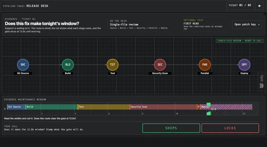Every shift starts the same way: one wired route, one 12 second window, one call to make.